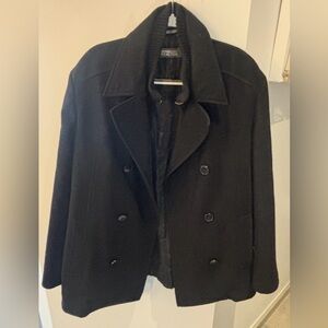 Kenneth Cole Men's Classic Black Pea Coat
